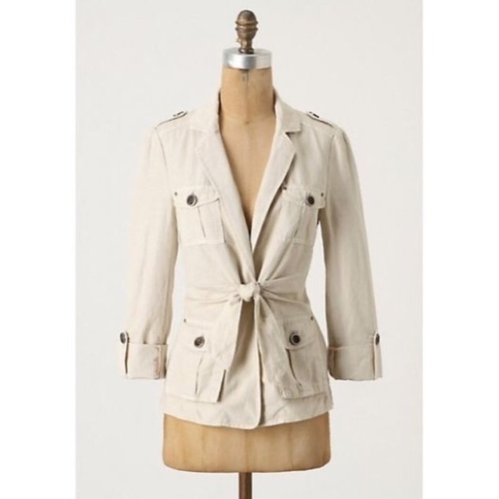 Anthropologie Cartonnier White Utility Jacket Sz 4